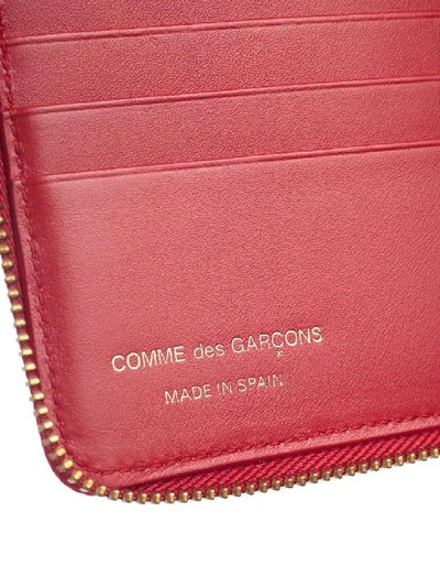 Shop Comme Des Garçons Polka Dot Compact Wallet In Burgundy