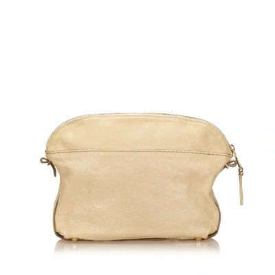 Pre-owned Chloé Leather Clutch In Neutrals