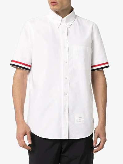 Shop Thom Browne Straight Button-down Shirt In White