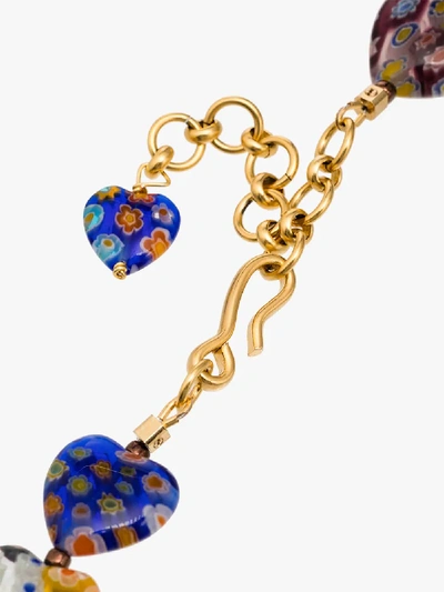 Shop Brinker & Eliza Multicoloured Higher Love Necklace In Gold