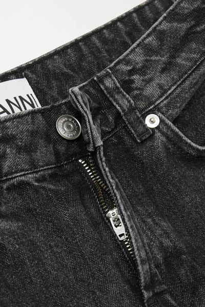 Shop Ganni High-rise Straight-leg Jeans In Gray
