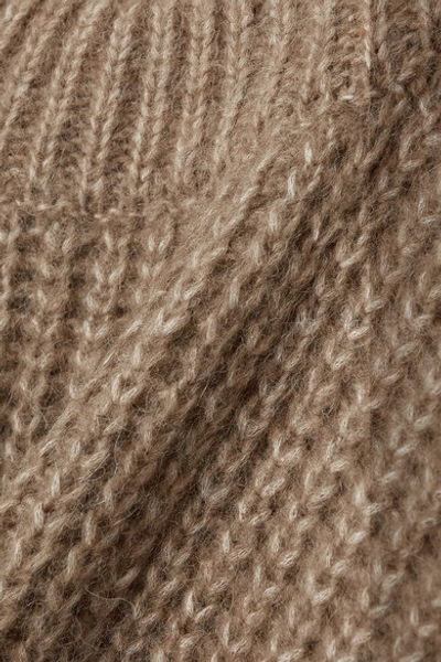 Shop Lauren Manoogian Fisherwoman Ribbed Alpaca And Organic Cotton-blend Sweater In Camel