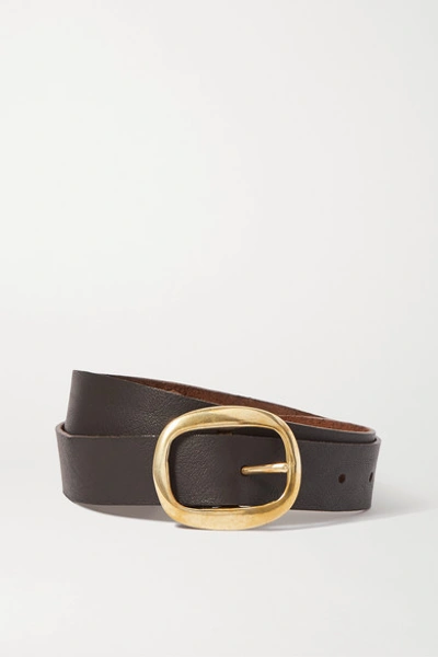 Shop Black & Brown + Net Sustain Harper Leather Belt In Brown