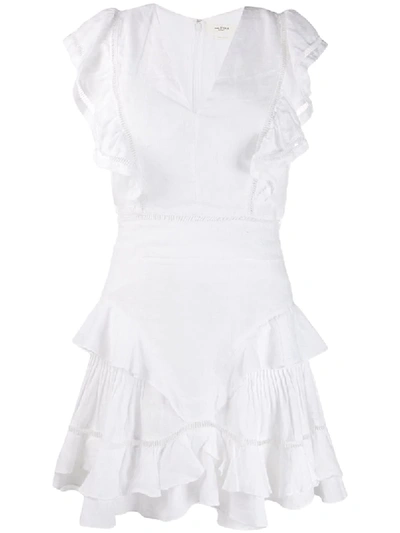Shop Isabel Marant Étoile Sleevless Audrey Ruffle Dress In White