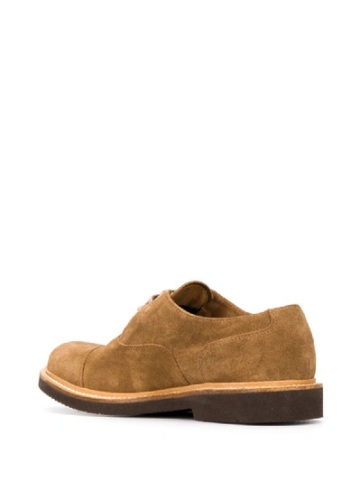 Shop Eleventy Lace-up Suede Shoes In Neutrals
