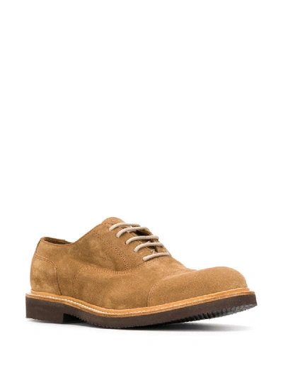 Shop Eleventy Lace-up Suede Shoes In Neutrals