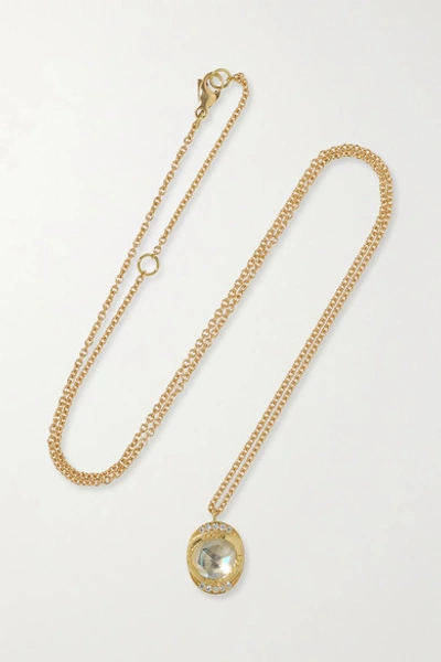 Shop Brooke Gregson Orbit Halo 18-karat Gold, Moonstone And Diamond Necklace