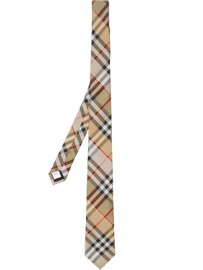 Shop Burberry Vintage Check Tie In Neutrals