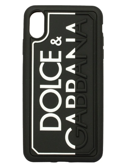 Shop Dolce & Gabbana Logo Embossed Phone Cover In Black/white