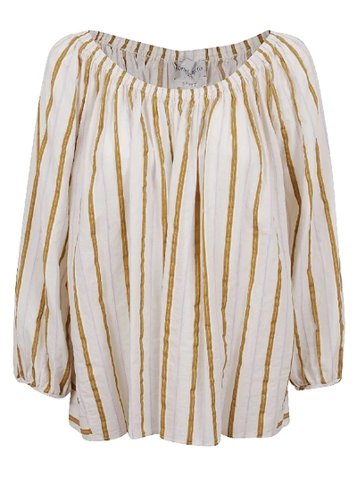 Shop Forte Forte Voile Off The Shoulder Shirt In Oro