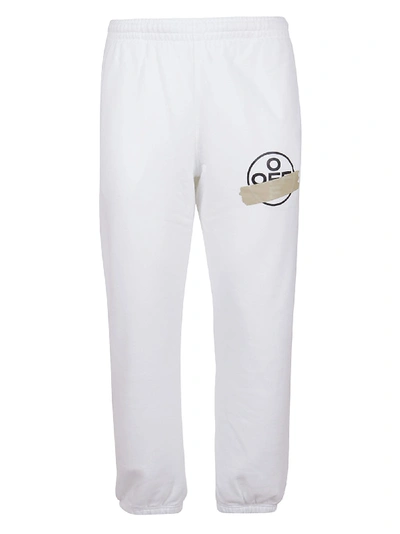 Shop Off-white Tape Arrows Short Sweatpant In White Beige