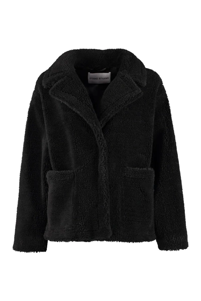 Shop Stand Studio Marina Faux Fur Jacket In Black