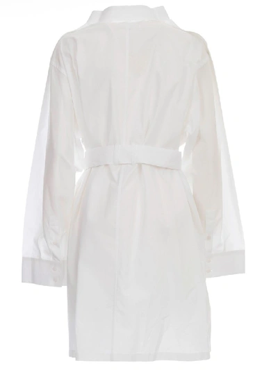 Shop Maison Margiela Cotton Poplin Dress In White
