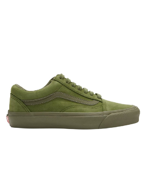 green leather vans