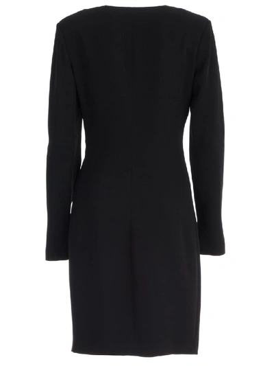 Shop Moschino V Neck Dress In Black