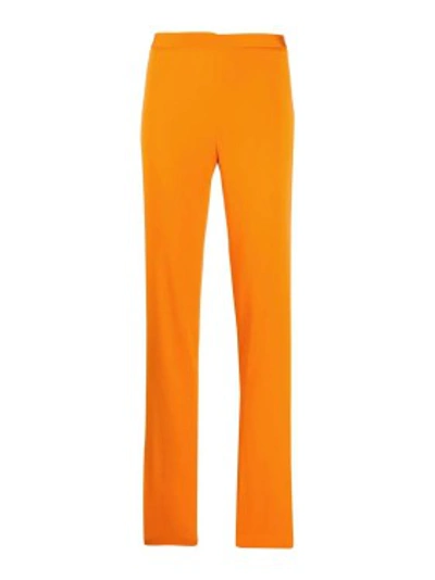 Shop Versace High-waisted Boot Cut Pants In Orange