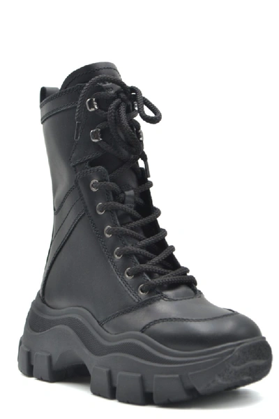 Shop Prada Combat Ankle Boots In Black
