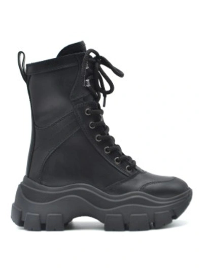Shop Prada Combat Ankle Boots In Black