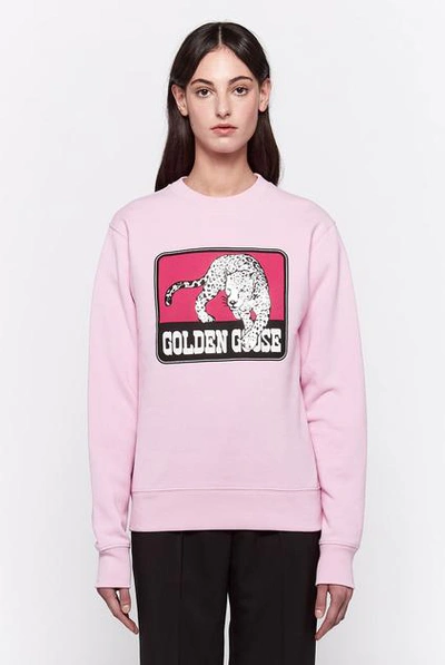 Shop Golden Goose Sweatshirt Catarina Pink Jaguar
