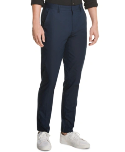 Shop Dkny Men's Straight-fit Tech Pants In Navy Blazer