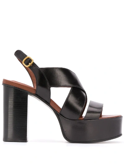 Shop See By Chloé Intertwining-straps Platform Sandals In Black