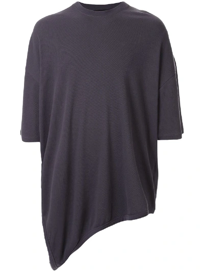 Shop Julius Asymmetric Short-sleeve T-shirt In Grey