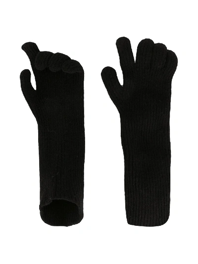 Shop Julius Knitted Fitted Gloves In Black