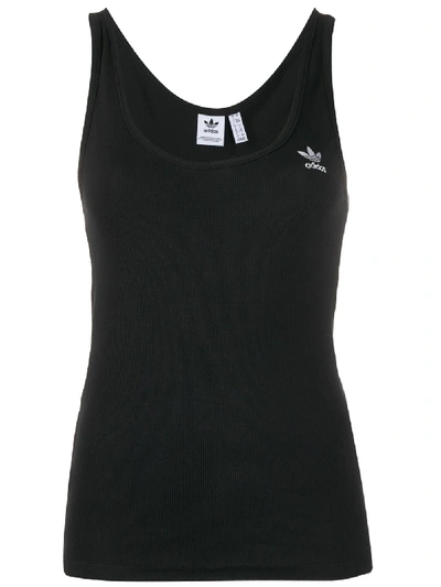 Shop Adidas Originals Trefoil Logo Tank Top In Black