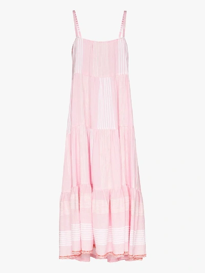 Shop Lemlem Rekik Striped Cotton Midi Dress In Pink