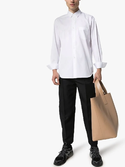 Shop Comme Des Garçons Shirt Front Pocket Button-down Shirt In White