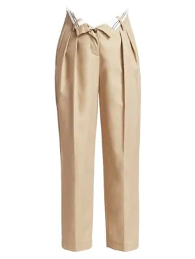 Shop Alexander Wang Flipped Waistband Tapered Trousers In Trench