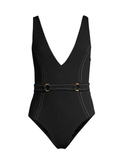 Suboo The New Wave Kaia Deep-v One-piece Swimsuit In Black | ModeSens