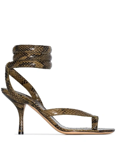 Shop Bottega Veneta Single Ankle Strap 80 Sandals In Green