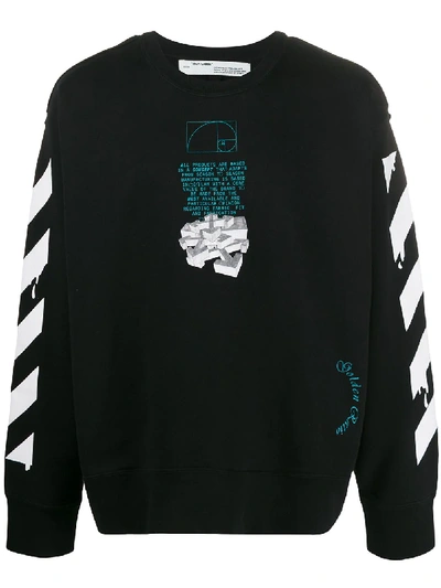 Shop Off-white Dripping Arrows Crew Neck Sweatshirt In Black