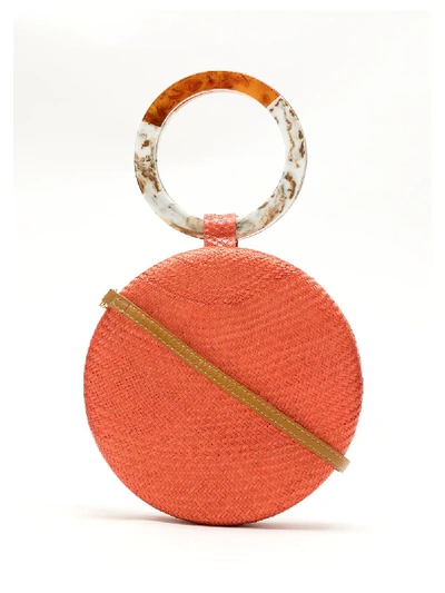 Shop Serpui Straw Clutch Bag In Orange