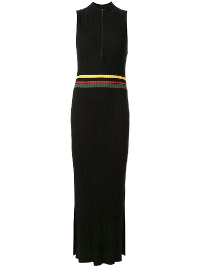 Shop Christopher Esber Zipped Striped Dress In Black
