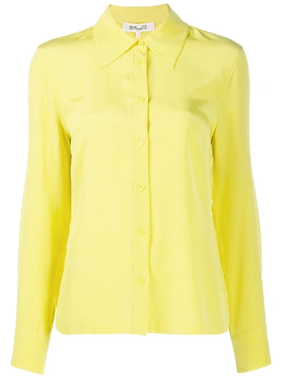 Shop Diane Von Furstenberg Samson Crepe De Chine Shirt In Yellow