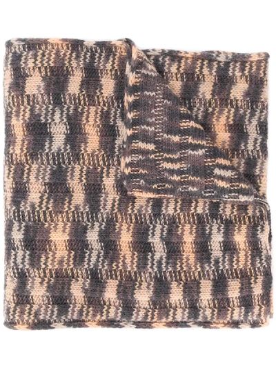 Pre-owned Missoni 1980s Knitted Scarf In Brown