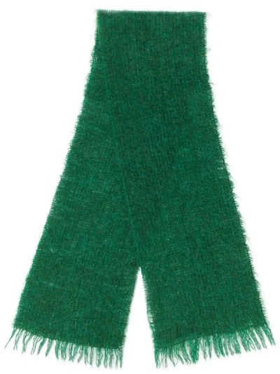 Pre-owned Kenzo 1990s Knitted Scarf In Green