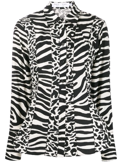 Shop Proenza Schouler White Label Zebra Print Shirt In Black