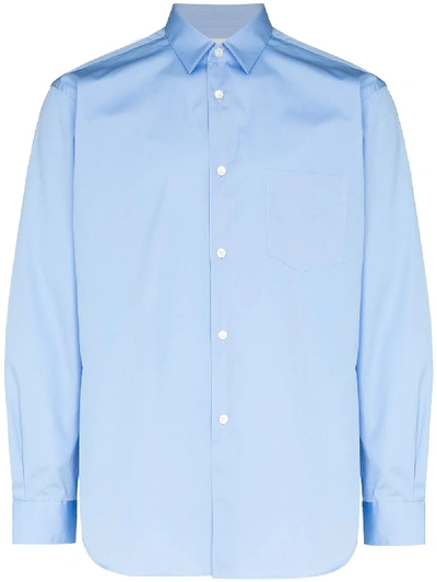 Shop Comme Des Garçons Shirt Chest Pocket Cotton Shirt In Blue