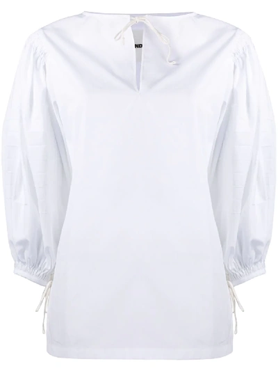 Shop Jil Sander Puff Sleeve Tunic In White