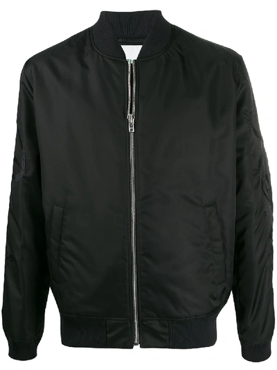 Shop Kenzo Embroidered Bomber Jacket In Black