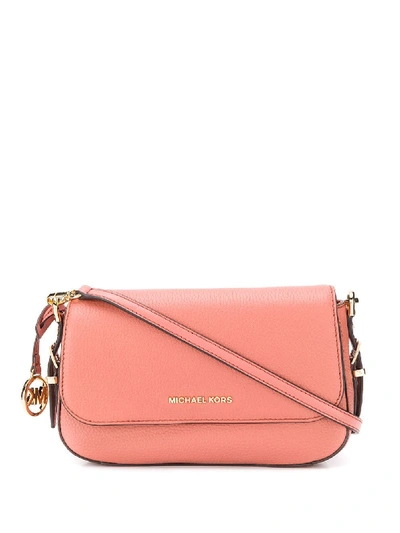 Shop Michael Michael Kors Bedford Legacy Pebbled-effect Crossbody Bag In Pink