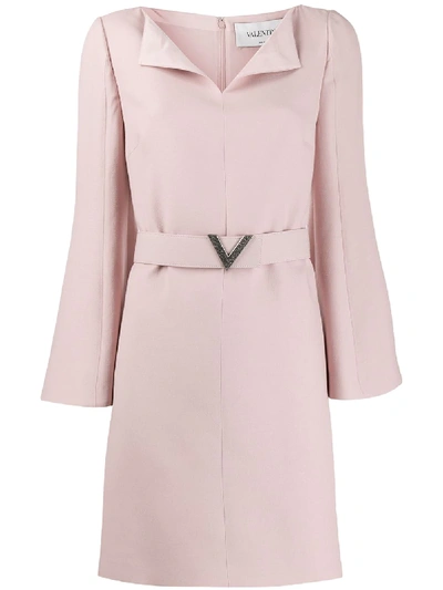 Shop Valentino Vgold Belted Dress In Pink