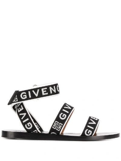 Shop Givenchy Logo Strappy Sandals In Black