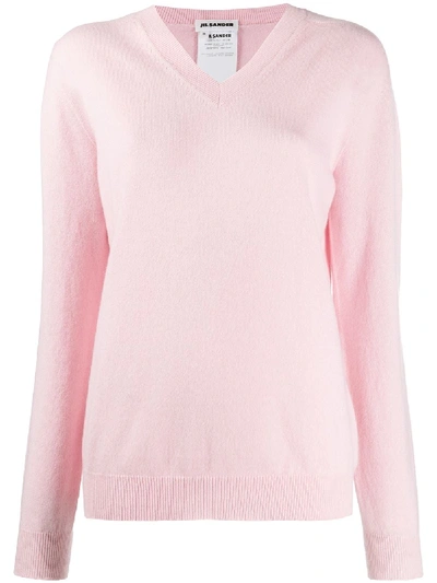 Shop Jil Sander V-neck Jumper In Pink