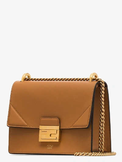 Shop Fendi Brown Kan U Small Leather Shoulder Bag