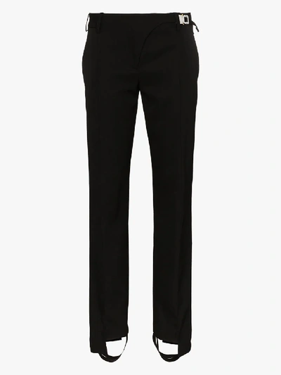 Shop Alyx Stirrup Slim Leg Wool Trousers In Black