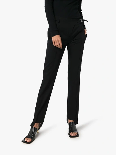 Shop Alyx Stirrup Slim Leg Wool Trousers In Black